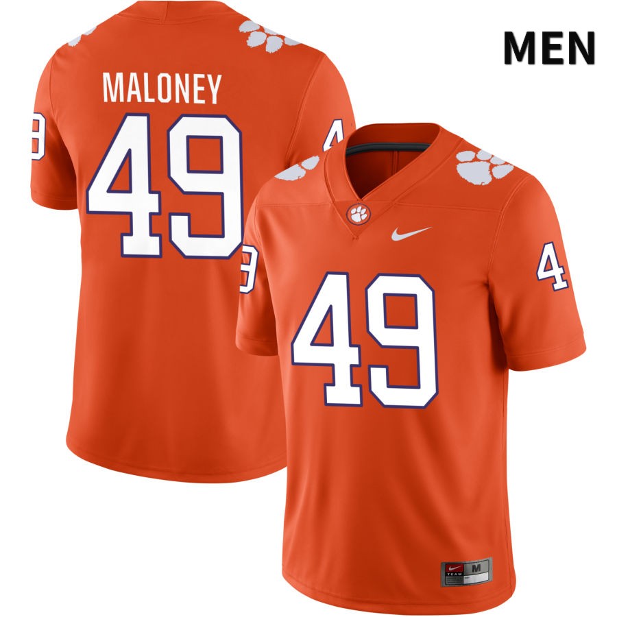 Men's Clemson Tigers Matthew Maloney #49 College Orange NIL 2022 NCAA Authentic Jersey For Fans XQR32N2R